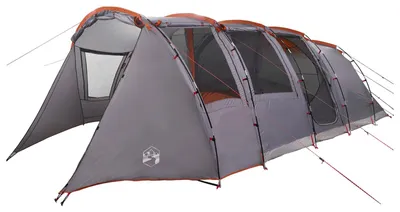 Image de Tente tunnel vidaXL grise et orange 675 x 392 x 210 cm