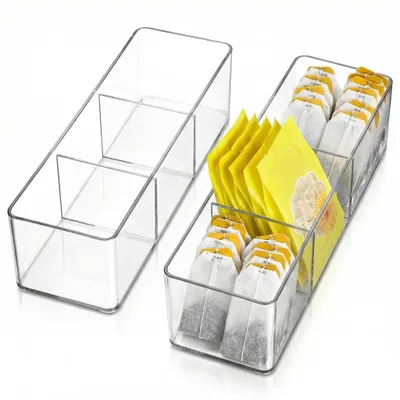 Produktbild von Solidchoice – 2 Stück Acryl-Aufbewahrungsboxen für Teebeutel – Organizer für Tee und Kaffee