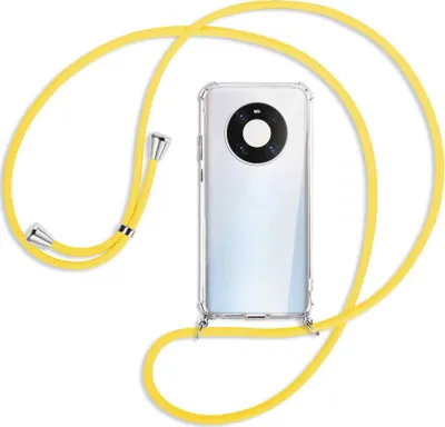 Produktbild von Handykette Backcover-Schutzhülle mit Band (Metall silberfarben) für Huawei Mate 40 Pro - gelb