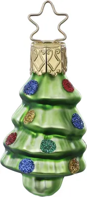 Produktbild von Christbaumschmuck Mini Weihnachtsbaum Glas 5cm grün 1 Stück
