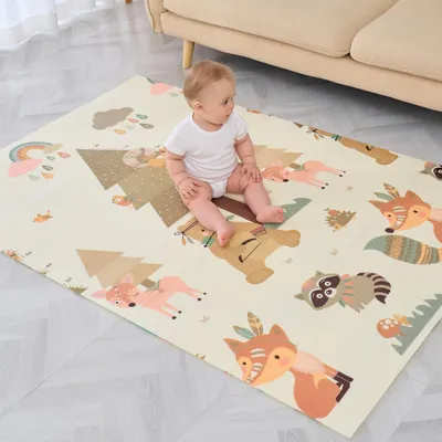 Produktbild von Krabbelmatte Baby Faltbar Spielmatte Kinder Spieldecke 120x180x1cm Krabbeldecke