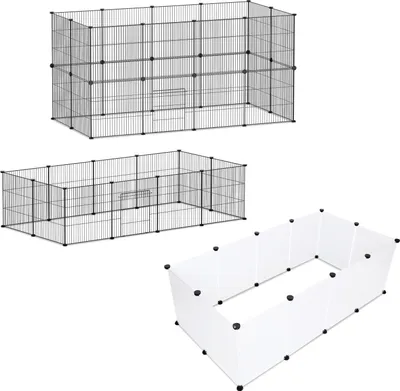 Produktbild von Bettizia Freigehege Gittergehege Kaninchen Gehege DIY Laufstall Indoor&draußen 12Pcs 45x35cm Weiß