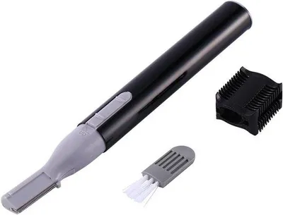 Produktbild von Tragbarer Gesichts- und Augenbrauenrasierer – Schwarz – 13 cm – Kunststoffklinge – Für Damen