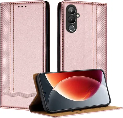 Produktbild von Handyhülle für Tecno Pova 4 Leder Flip Klappbare Schutzhülle mit Standfunktion Pink