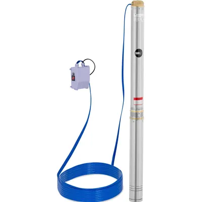 Zdjęcie produktu dla Pompa fontannowa Expondo hillvert – 95 mm / 3,75'' – 10 800 l/h – 2200 W – kabel o długości 50 m / wysokość podnoszenia 96 m – stal nierdzewna