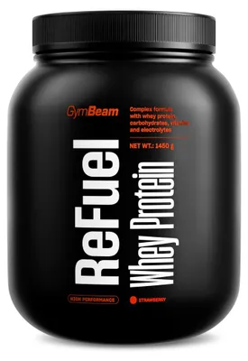 Produktbild von GymBeam - ReFuel Whey Protein, 1450 g, Erdbeere