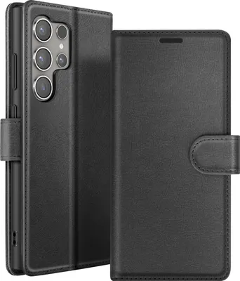 Produktbild von Zanaé, Portemonnaie Etui Galaxy S24 Ultra Ständer Magnetlasche, Schwarz