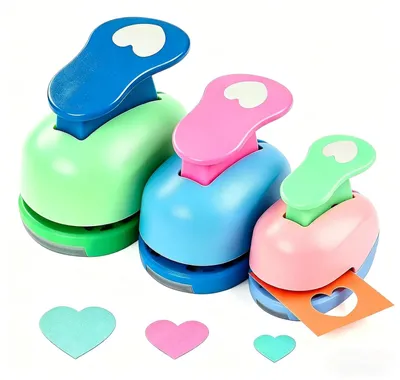 Produktbild von Herz Stanzer Set, 3 Stücke, 8 mm, 15 mm, 25 mm, Legierung und Kunststoff, für Scrapbooking