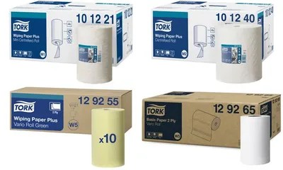 Image de tork129265 TORK rouleau de nettoyage multi-usage, 2 couches, blanc, 55 m - fort