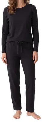 Produktbild von Schiesser Mix & Relax Schlafanzug Set aus Langarm-Shirt und langer Hose, Atmungsaktives Material, Bequemer Schnitt