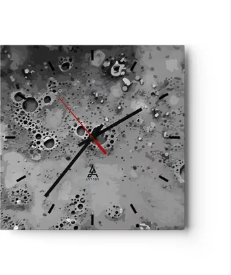 Produktbild von Wanduhr - Quadrat - Glasuhr - Abstraktion modern - 40x40cm - Schleichendes Uhrwerk - Lautlos - zum Aufhängen bereit - Dekoration Modern - Wanddekoration aus Glas - C3AC40x40-4078