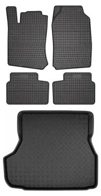 Zdjęcie produktu dla Dywaniki gumowe + mata bagażnika do Opel Vectra B 1996-2001 (hatchback) – czarne, dopasowane – Wielganizator SolidPRO