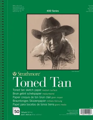A sketchbook cover featuring a charcoal drawing of a cowboy.