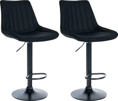 Produktbild von 2er Set Barhocker HLO-CP294 Kunstleder schwarz  schwarz