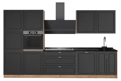 Imagen del producto de Mueble de cocina Vicco Fame-Line Antracita-Oro Landhaus/Roble dorado 340 cm, ET Antracita, Model 64584