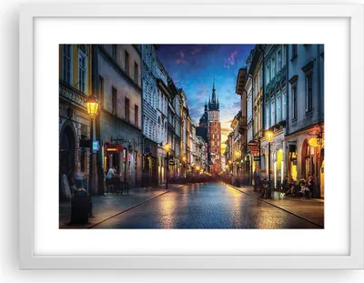Produktbild von Gerahmtes Poster - Weißer Rahmen - Krakau Kirche Mariacki - 40x30 cm - Wand Bild - Wanddeko - Wandbilder - Kunstposter - Wandposter - Bilderrahmen - Bilder - Kunstdruck - P2WAA40x30-4722