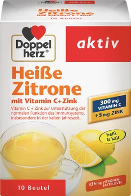 Produktbild von Doppelherz Hot Lemon - Vitamin C and Zinc to Support Normal Immune System Function - 10 Bags