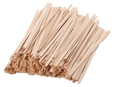 Image de Baguettes de mélange en bois - 300 pièces - Longueur : 11 cm - Bois naturel