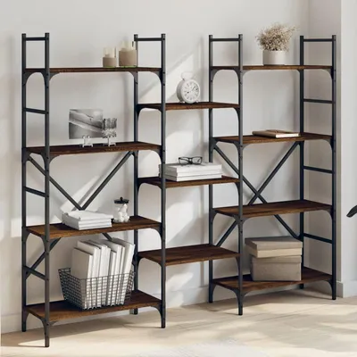Image de Étagère, étagères multiples, bois, design vintage, meuble ouvert