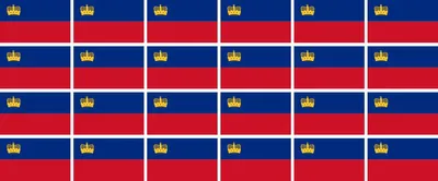 Produktbild von Mini Aufkleber Set - Pack glatt - 33x20mm - selbstklebender Sticker - Liechtenstein - Flagge / Banner / Standarte fürs Auto, Büro, zu Hause und die Schule - 24 Stück