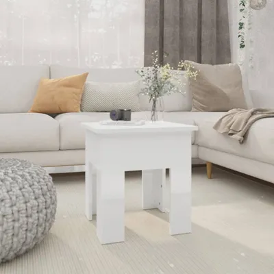 Produktbild von PUEAZU Couchtisch Hochglanz-Weiß 40x40x42 cm Holzwerkstoff - Couchtische &948