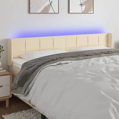 Produktbild von Möbel LED Kopfteil Creme 163x16x78/88 cm Stoff - Kopfteile 3123247