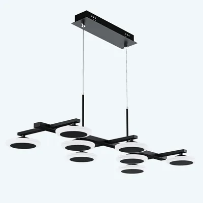 Immagine prodotto di doporro Lampadario a Sospensione 32W, 72 cm, Metallo Base, Lunghezza Filo 150 cm, Altezza regolabile, Lampada da Soffitto a Sospensione per Camera da Letto e Soggiorno, Nero Opaco, Alivetta