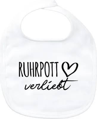 Produktbild von Huuraa Baby Lätzchen Ruhrpott verliebt White Klettverschluss  Baumwolle Latz Geschenkidee