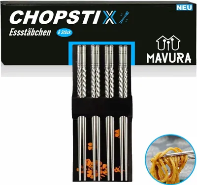 Produktbild von Zestaw pałeczek azjatyckich MAVURA CHOPSTIX ze stali nierdzewnej Pałeczki chińskie Pałeczki japońskie Pałeczki azjatyckie wielokrotnego użytku