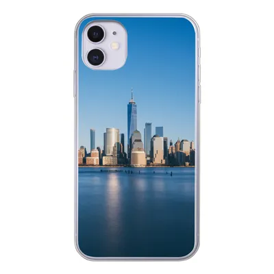 Produktbild von MuchoWow® Handyhülle Schutzhülle Hülle für iPhone 11 New York - Skyline - Blau Silikon Softcase Handy Hülle - Handytasche