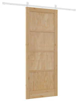 Produktbild von vidaXL Schiebetür 86 x 211 cm Massives Kiefernholz Natürlich und Weiß