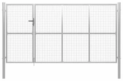 Produktbild von Gartentor aus Stahl 350 x 200 cm Silber