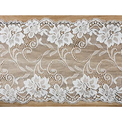 Produktbild von Tischläufer Spitze 18cm x 9m Spitzenband Weiß