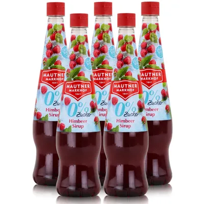 Produktbild von Mautner Getränkesirup Himbeere 0% Zucker 0,7L - Softdrink (5er Pack)