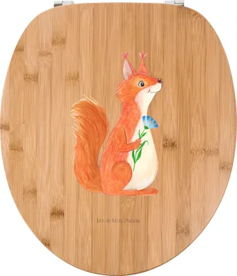 Produktbild von Mr. & Mrs. Panda Toilettendeckel Eichhörnchen Blume - Transparent - Geschenk, Motivation Sprüche, Toilettenbrille, Spaß, Spruch Positiv, Lachen, WC Brille, Gute Laune