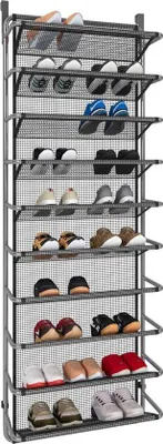 Produktbild von Famanu Schuhregal über der Tür mit 10 Ebenen - Grau
