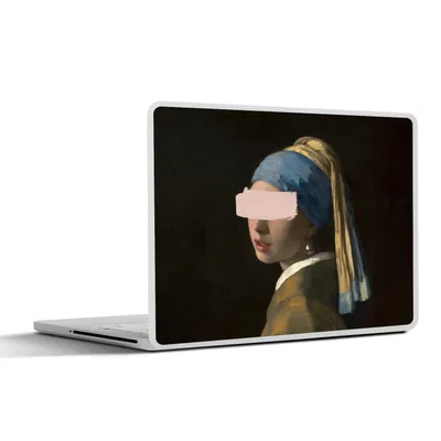 Produktbild von MuchoWow® Laptop Aufkleber Sticker Cover Das Mädchen mit dem Perlenohrring - Vermeer - Rosa 36.5x27.5 cm - Laptop-Sticker