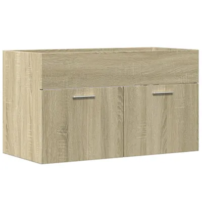 Produktbild von vidaXL Waschbeckenunterschrank Sonoma-Eiche 90x38,5x46 Holzwerkstoff
