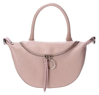 Productafbeelding van Dames Handtas Echt Leer met Rits en Afneembare Schouderband  Italy Beige UNICA 26x13x8 cm
