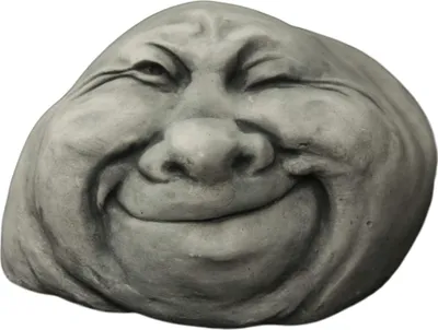 Immagine prodotto di Statuetta in pietra con faccia di pietra ammiccante per il giardino o l'interno, resistente al gelo e alle intemperie, alta 12 cm, DE-541