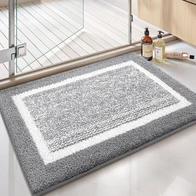 Image de Tapis de bain antidérapant en microfibre, idéal pour la salle de bain