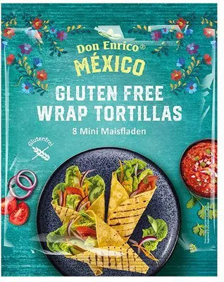 Produktbild von Don Enrico Gluten Free Wrap Tortillas 208g 8 Mini Maisfladen Ballaststoffquelle