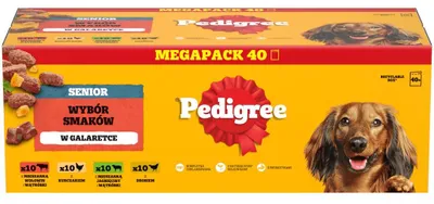 Zdjęcie produktu dla Pedigree Senior Wybór Smaków w Galaretce 40x100g Mokra Karma Dla Psa