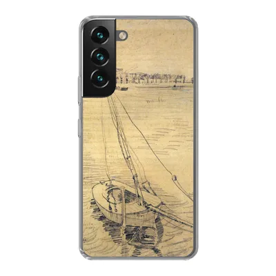 Produktbild von MuchoWow® Handyhülle Schutzhülle Hülle für Samsung Galaxy S22 Segelboot auf der Seine bei Asnières - Vincent van Gogh Silikon Softcase Handy Hülle - Mobiltelefonhülle
