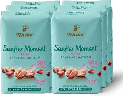 Produktbild von Tchibo Sana Sanfter Moment 50% entkoffeiniert 6x500 g Bohnen