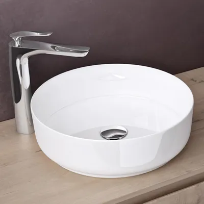 Image de doporro Lavabo Vasque à Poser Blanc 31x31x11 cm Lave Mains Rond en Céramique Revêtement NANO Easy Clean Bruxelles203