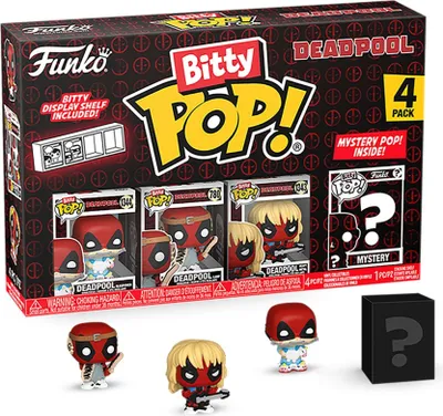Image de Blister 4 figurines Bitty POP Marvel Deadpool Sleepover