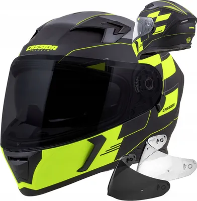Produktbild von CASSIDA Integralhelm 3.0 ROXOR schwarz matt/gelb/grau L (59 - 60cm) + Black Visier