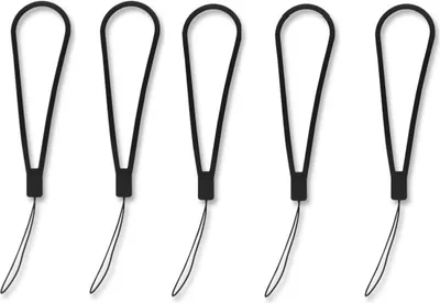 Produktbild von INF 5er-Pack Gurte für Mobiltelefone, USB-Geräte und Schlüsselanhänger Schwarz