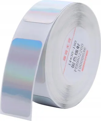 Imagen del producto de Etiquetas NIIMBOT, adhesivos para la impresora B18, holograma plateado